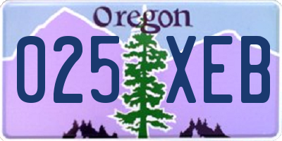 OR license plate 025XEB