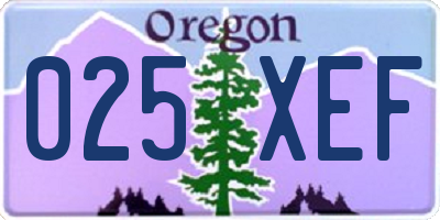 OR license plate 025XEF