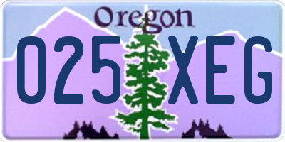 OR license plate 025XEG