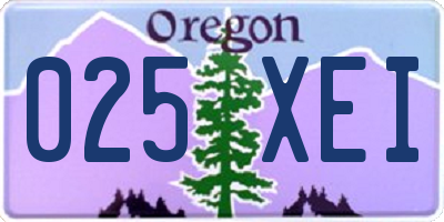 OR license plate 025XEI