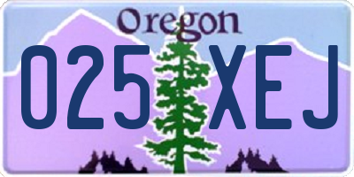 OR license plate 025XEJ