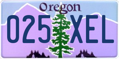 OR license plate 025XEL