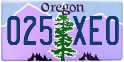 OR license plate 025XEO