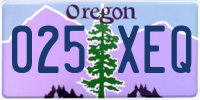 OR license plate 025XEQ
