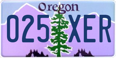 OR license plate 025XER