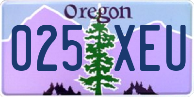 OR license plate 025XEU