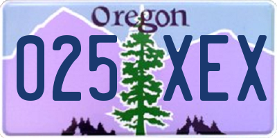 OR license plate 025XEX