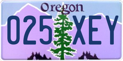 OR license plate 025XEY