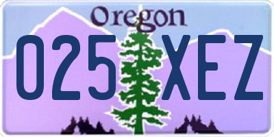 OR license plate 025XEZ