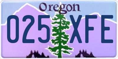 OR license plate 025XFE