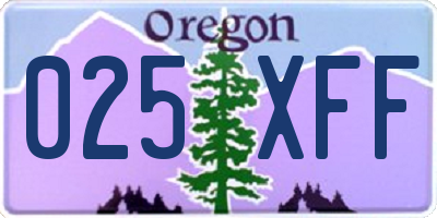 OR license plate 025XFF