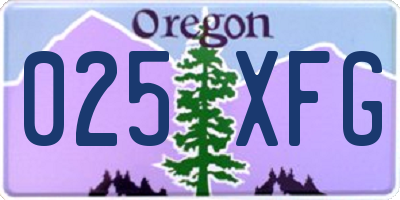 OR license plate 025XFG