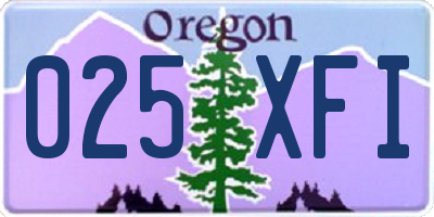 OR license plate 025XFI