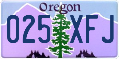 OR license plate 025XFJ