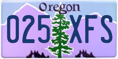 OR license plate 025XFS