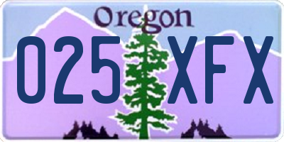 OR license plate 025XFX