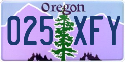 OR license plate 025XFY