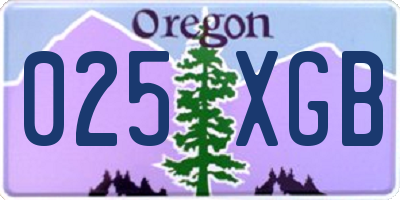OR license plate 025XGB