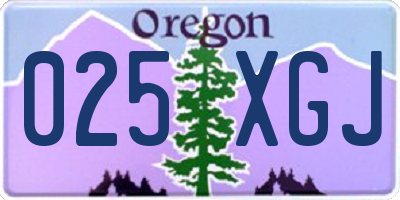 OR license plate 025XGJ