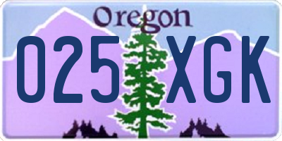 OR license plate 025XGK
