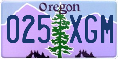 OR license plate 025XGM