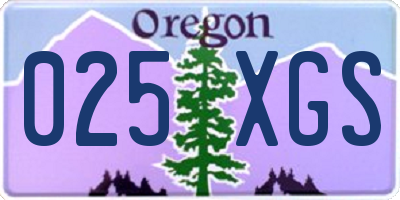 OR license plate 025XGS