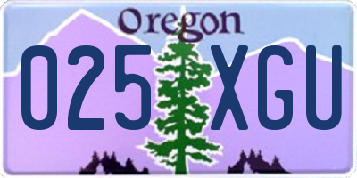 OR license plate 025XGU