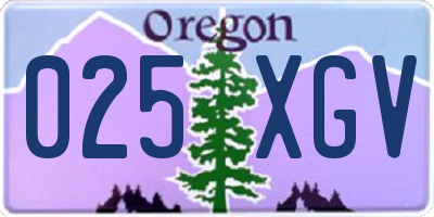 OR license plate 025XGV