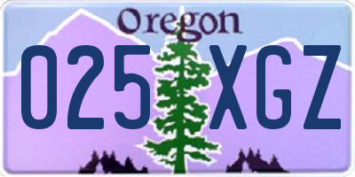 OR license plate 025XGZ