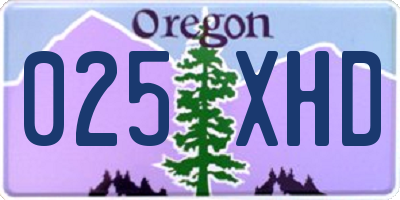 OR license plate 025XHD