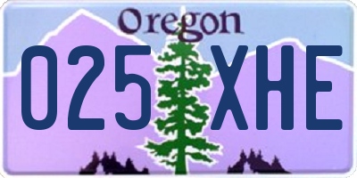 OR license plate 025XHE