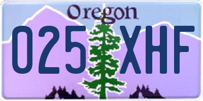 OR license plate 025XHF