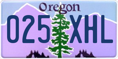 OR license plate 025XHL