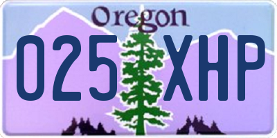 OR license plate 025XHP