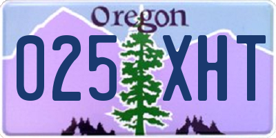 OR license plate 025XHT