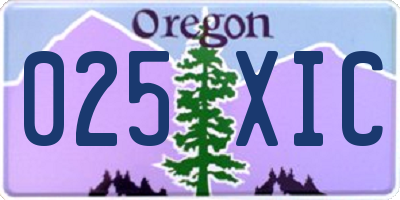 OR license plate 025XIC