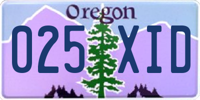 OR license plate 025XID