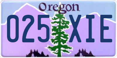 OR license plate 025XIE