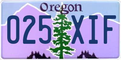 OR license plate 025XIF