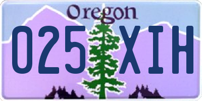 OR license plate 025XIH