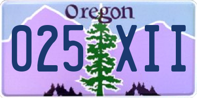 OR license plate 025XII