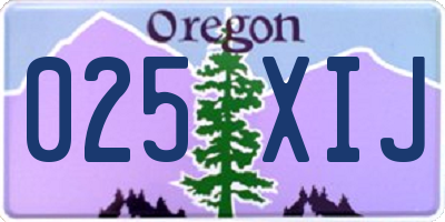 OR license plate 025XIJ