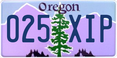 OR license plate 025XIP