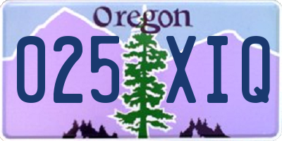 OR license plate 025XIQ