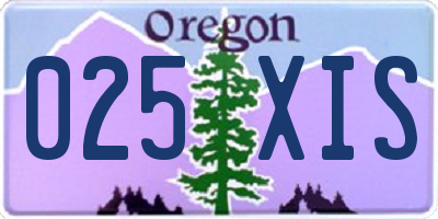 OR license plate 025XIS