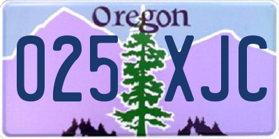 OR license plate 025XJC