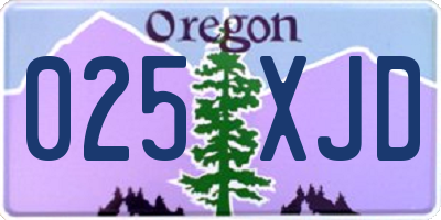 OR license plate 025XJD