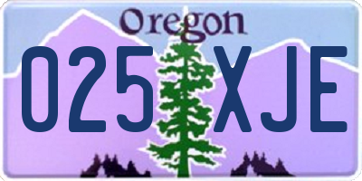 OR license plate 025XJE
