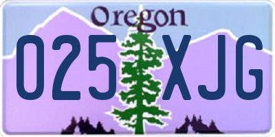 OR license plate 025XJG