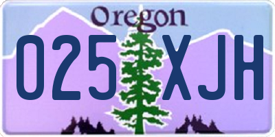 OR license plate 025XJH